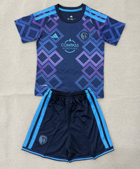 Kansas City 26/27 Navy Blue/Purple/Blue Away Kids Jersey Set