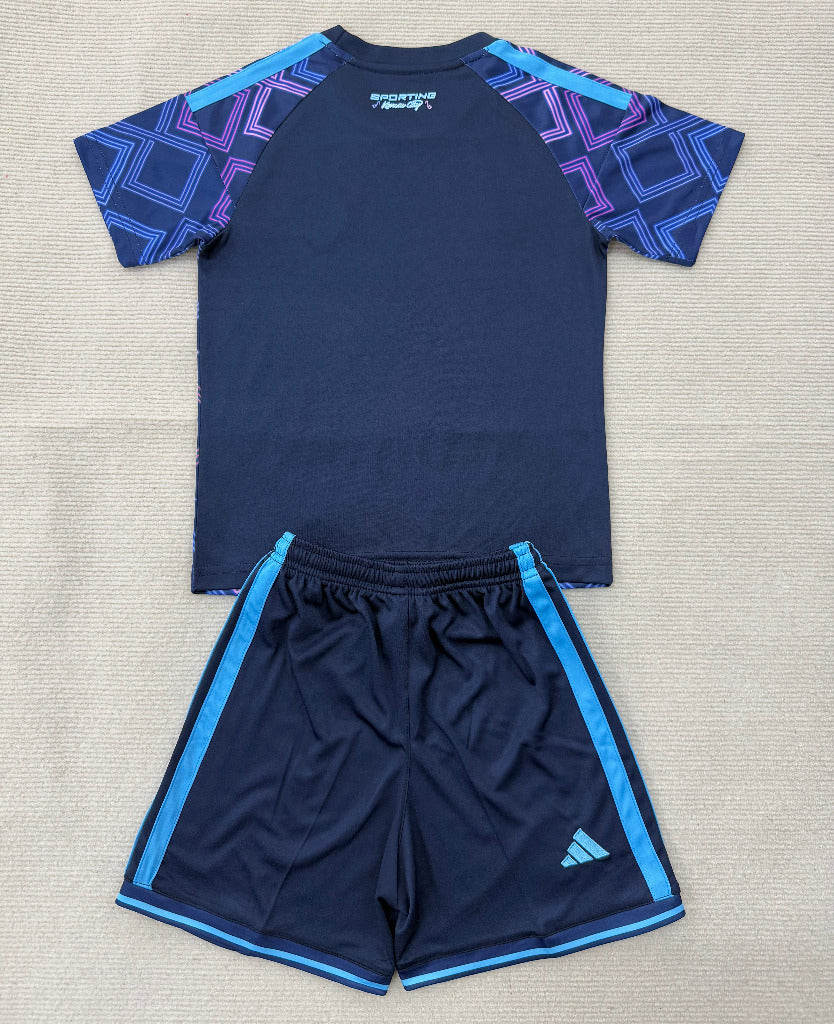 Kansas City 26/27 Navy Blue/Purple/Blue Away Kids Jersey Set