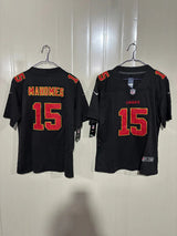 Kansas City Chiefs 25/26 Mahomes #15 Black Game Kids Jersey