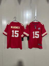 Kansas City Chiefs 25/26 Mahomes #15 Red Game Kids Jersey