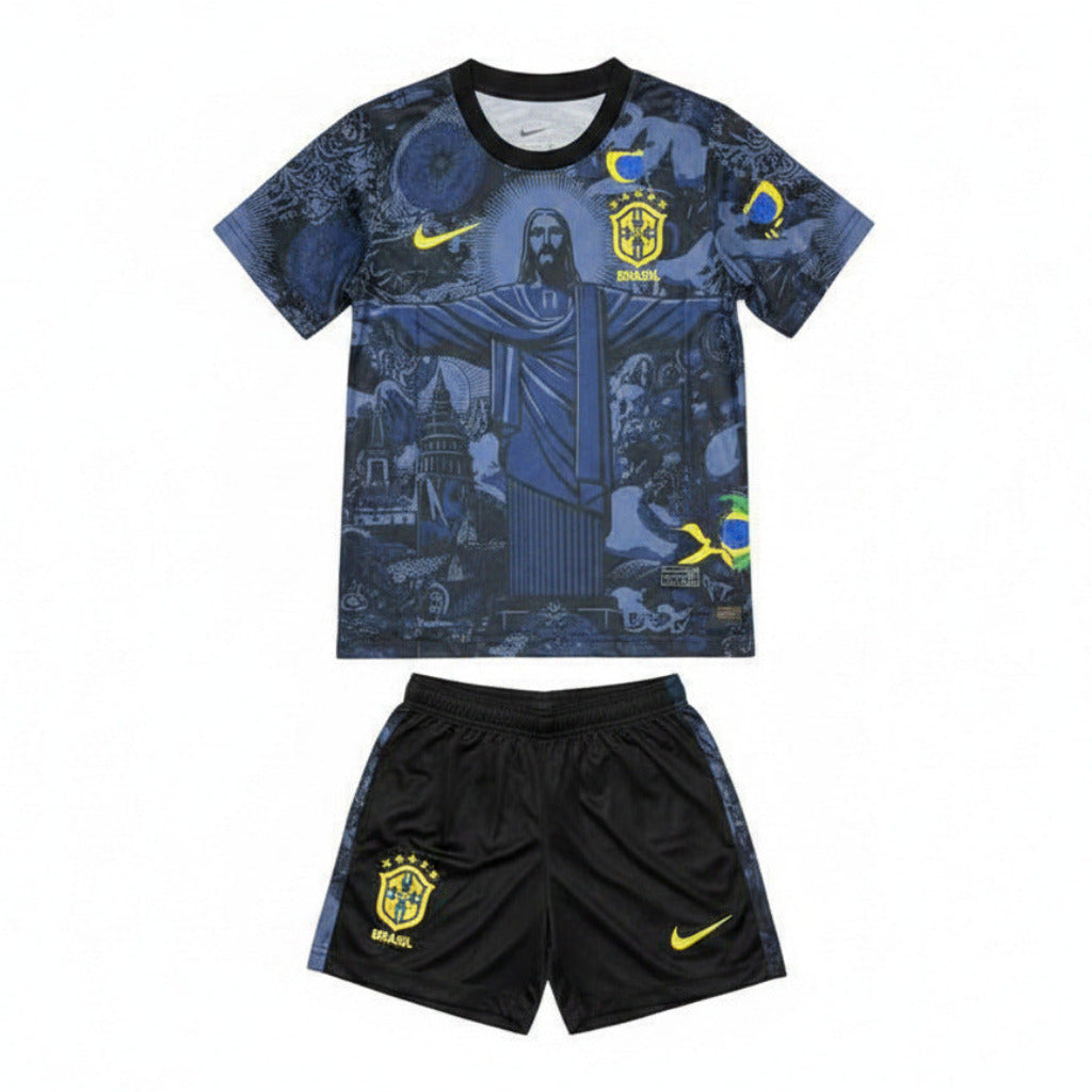 Kids Brazil Christ The Redeemer Dark Blue Concept Jersey - Concept Kits