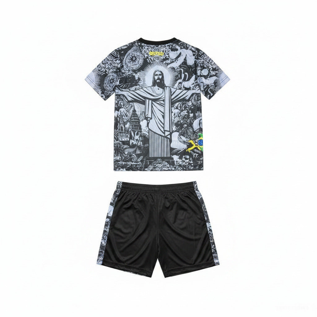 Kids Brazil Christ The Redeemer Grey Concept Jersey - Concept Kits