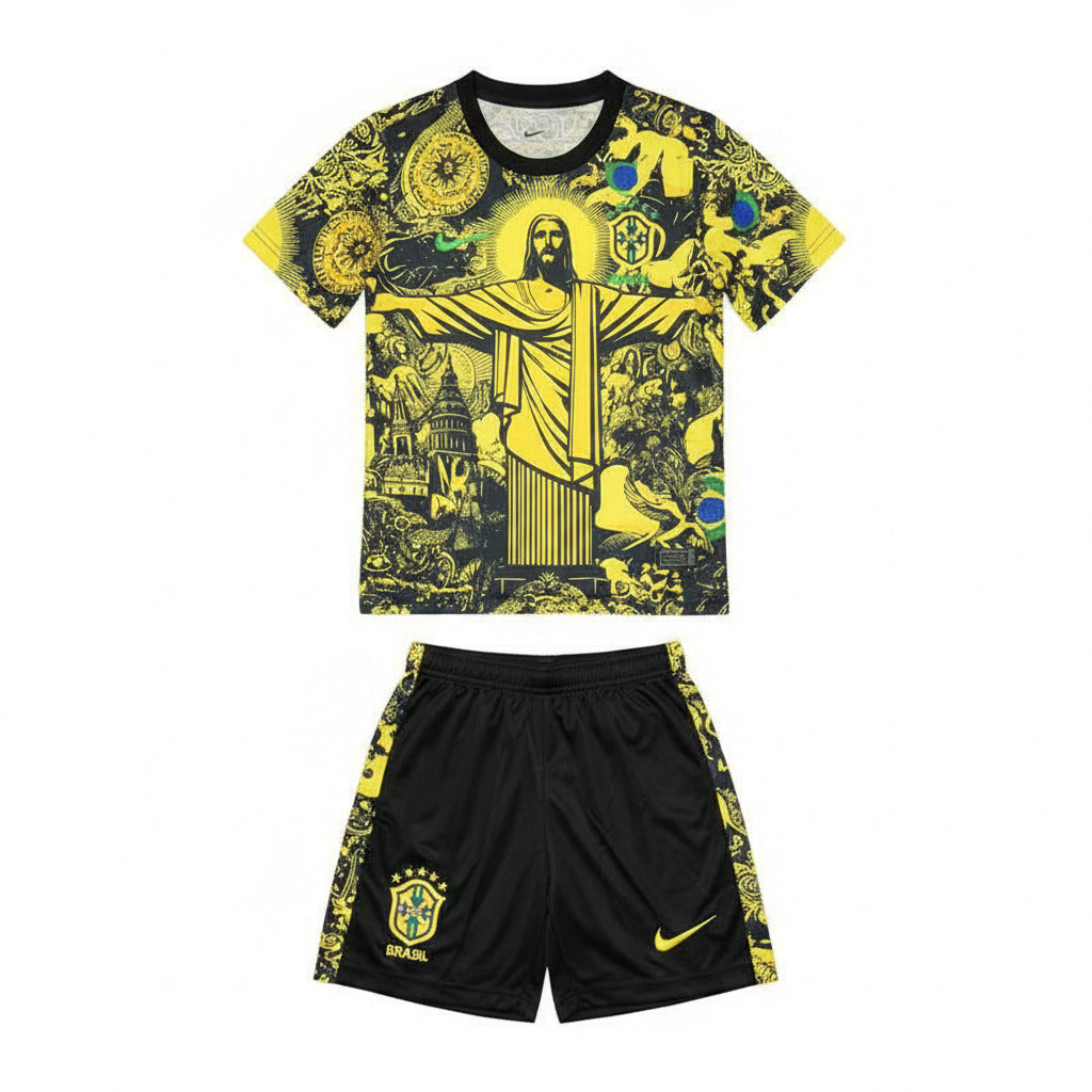 Kids Brazil Christ The Redeemer Yellow Concept Jersey - Concept Kits