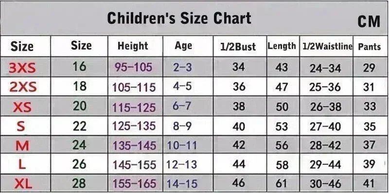Children's Size Chart