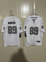 Las Vegas Raiders 25/26 Bowers #89 White/Gray Game Kids Jersey
