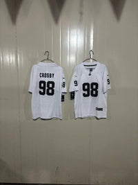 Las Vegas Raiders 25/26 Crosby #98 White/Black Game Kids Jersey