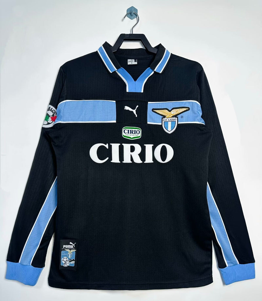 Lazio 1998/99 Vintage Retro Black Away Long Sleeves Jersey