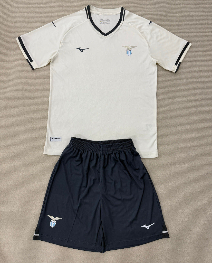 Lazio 25/26 White Away Kids Jersey Set