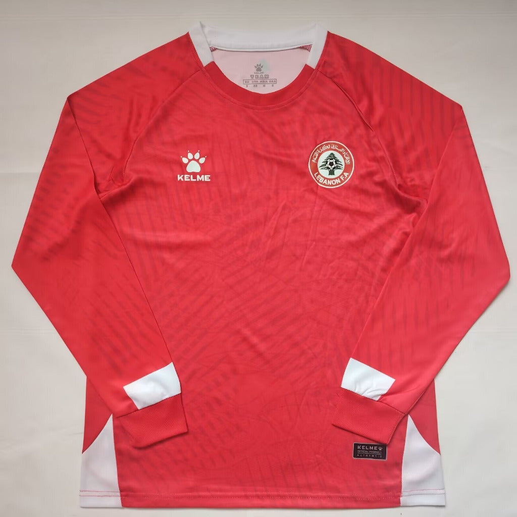 Lebanon 2026 Red/White Home Long Sleeve Jersey