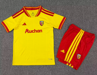 Lecce 26/27 Yellow/Red Pinstripes Home Kids Jersey Set