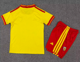 Lecce 26/27 Yellow/Red Pinstripes Home Kids Jersey Set