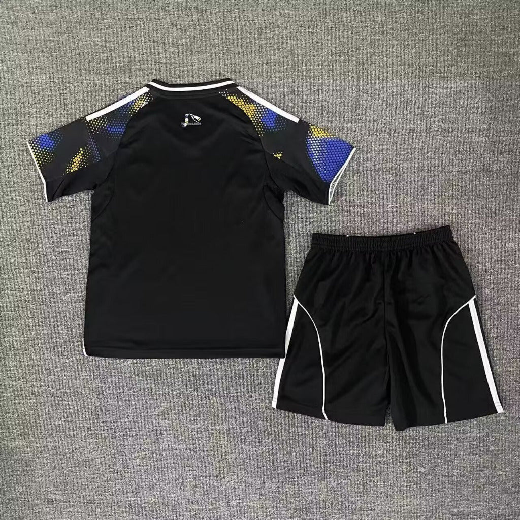 Leeds United 25/26 Black/Blue Third Away Kids Jersey Set