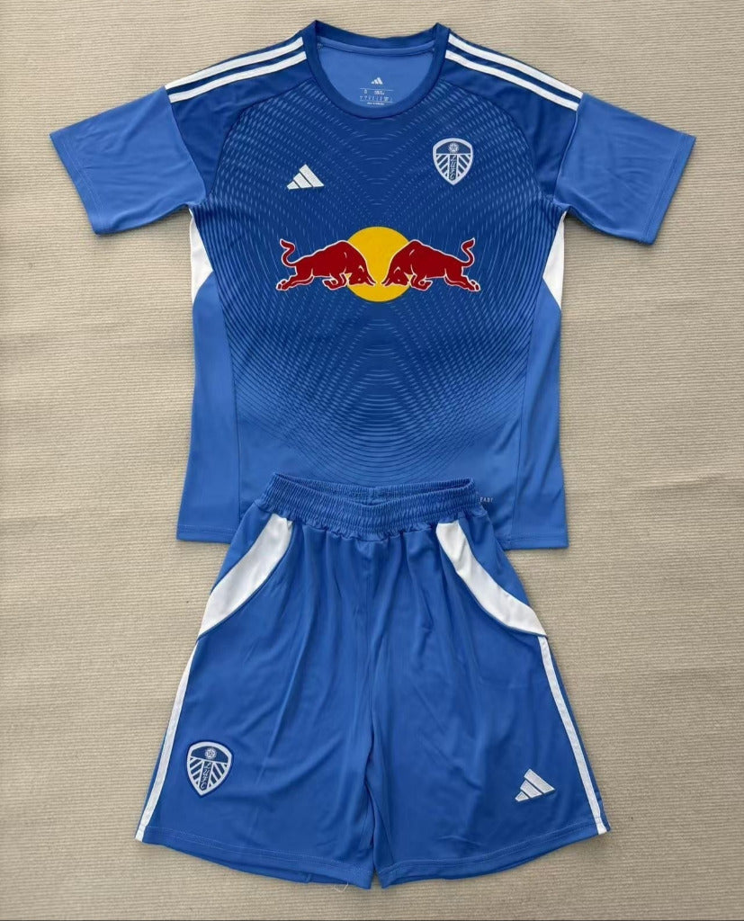 Leeds United 25/26 Blue Goalkeeper Kids Jersey Set