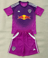 Leeds United 25/26 Purple Goalkeeper Kids Jersey Set