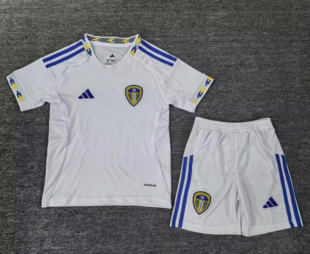 Leeds United 25/26 White Home Kids Kit