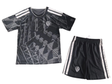 Leeds United 26/27 Black/White Stripes Third Kids Jersey Set