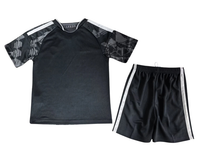 Leeds United 26/27 Black/White Stripes Third Kids Jersey Set