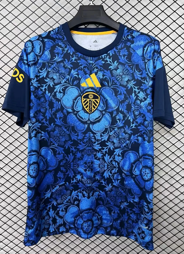 Leeds United 26/27 Blue Damask Floral Training Jersey
