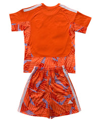 Leeds United 26/27 Orange/White Shoulder Stripes Goalkeeper Kids Jersey Set