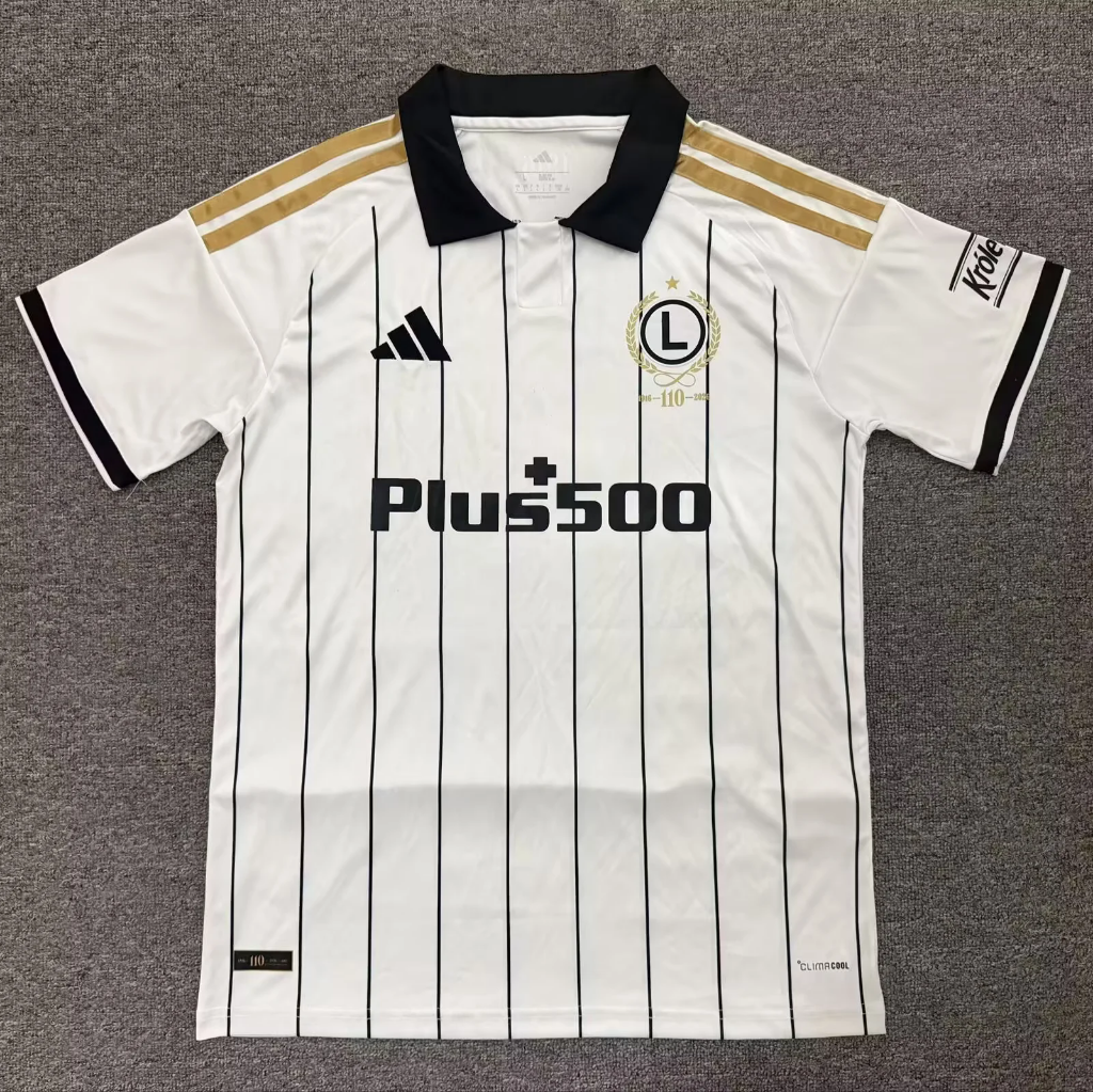 Legia Warszawa 26/27 White/Black/Gold Stripes Home Jersey