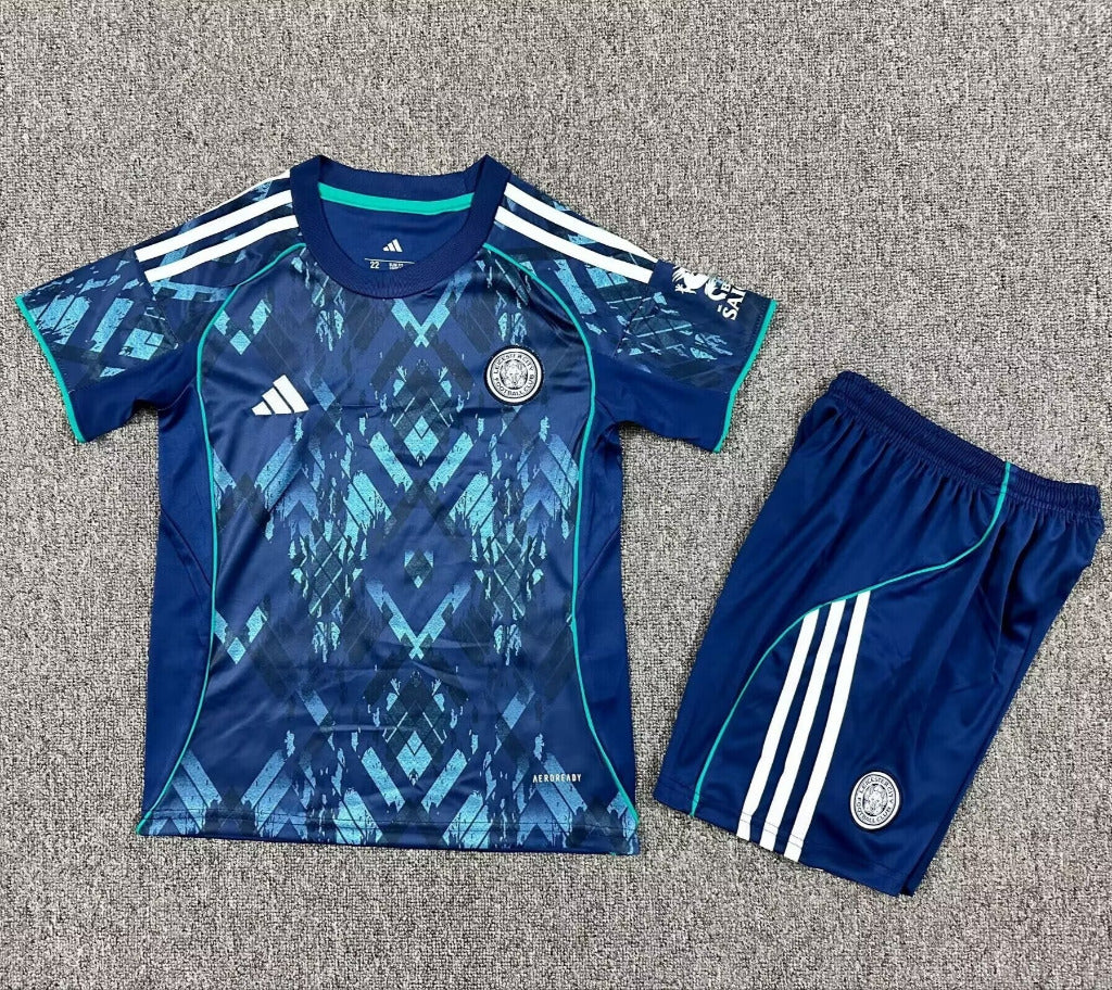 Leicester City 25/26 Blue Away Kids Jersey Set