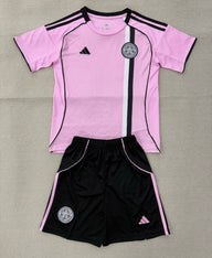 Leicester City 25/26 Pink/Black Third Kids Jersey Set