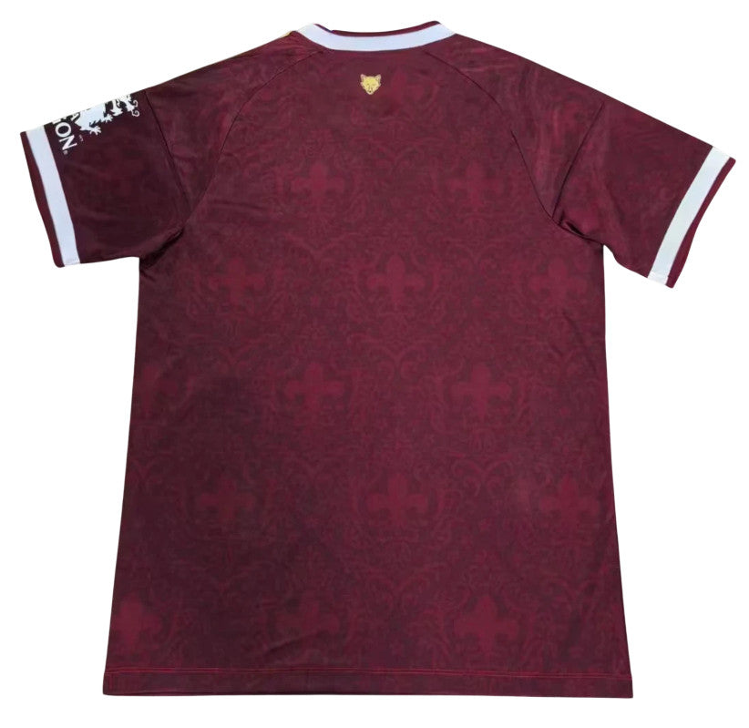 Leicester City 26/27 Burgundy/Gold Shoulder Stripes Away Jersey