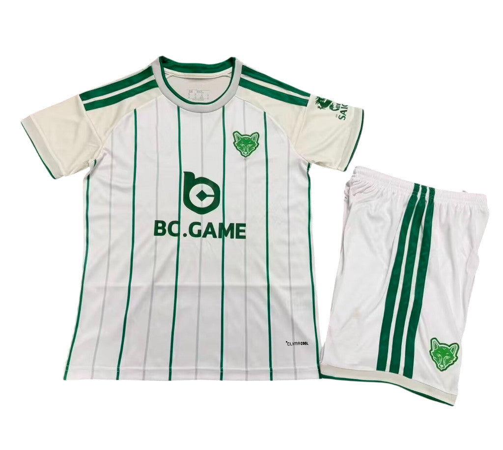 Leicester City 26/27 White/Green Shoulder Stripes 3rd Kids Jersey Set