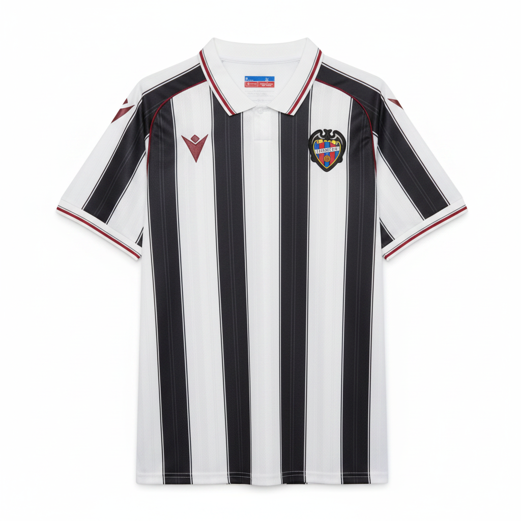 Levante 26/27 Black/White Vertical Stripes Away Jersey