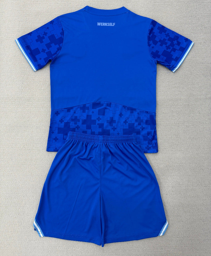 Leverkusen 25/26 Blue Third Away Kids Jersey Set