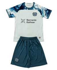 Leverkusen 26/27 White/Blue Marble Away Kids Jersey Set