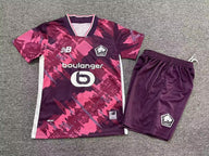 Lille 25/26 Pink/Maroon Away Kids Jersey Set