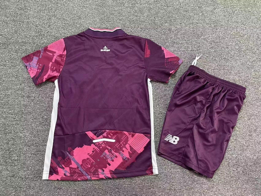 Lille 25/26 Pink/Maroon Away Kids Jersey Set