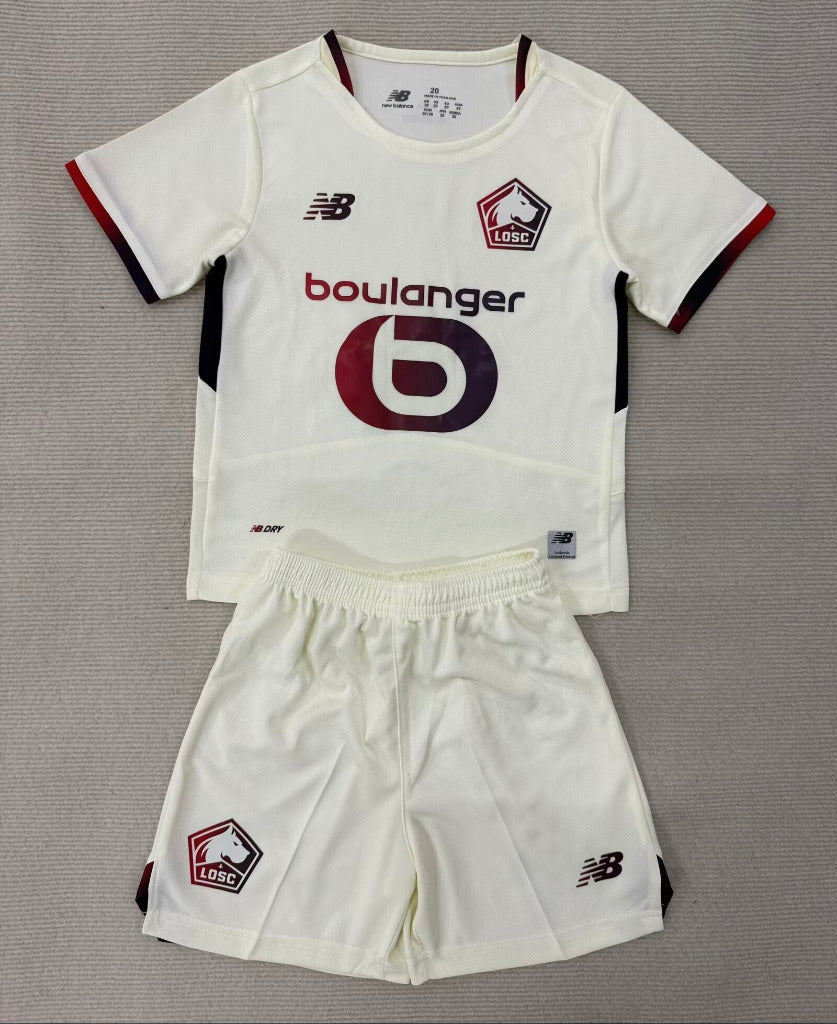 Lille 25/26 White/Red Away Kids Jersey Set