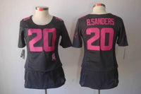 Lions 2021/22 Barry Sanders #20 Black/Pink Women NFL Jersey