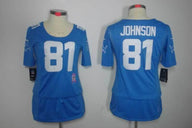 Lions 2021/22 Johnson #81 Blue/White Women NFL Jersey