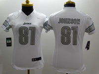 Lions 2021/22 Johnson #81 White/Gray Women NFL Jersey