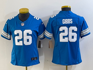 Lions 2023/24 Gibbs #26 Blue/White Women NFL Jersey