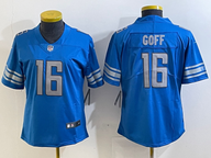 Lions 2023/24 Goff #16 Blue/Gray Women NFL Jersey