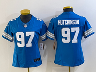 Lions 2023/24 Hutchinson #97 Blue/White Women NFL Jersey