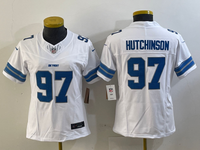 Lions 2023/24 Hutchinson #97 White/Blue Women NFL Jersey