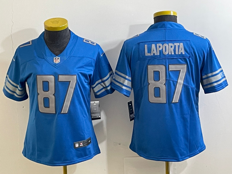 Lions 2023/24 Laporta #87 Blue Women NFL Jersey