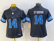Lions 2023/24 ST Brown #14 Black/Blue Women NFL Jersey