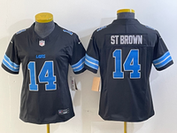 Lions 2023/24 ST Brown #14 Black/Blue Women NFL Jersey