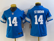 Lions 2023/24 ST Brown #14 Blue/White Women NFL Jersey