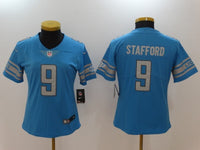 Lions 2023/24 Stafford #9 Blue/White Women NFL Jersey