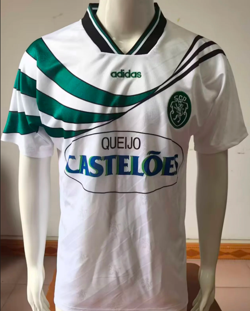 Lisbon 1994/95 Retro White/Green Away Jersey