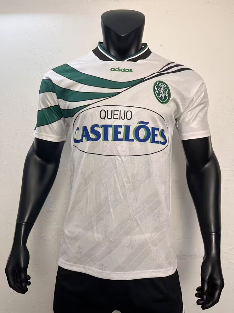 Lisbon 1994/95 Retro White/Green Away Jersey