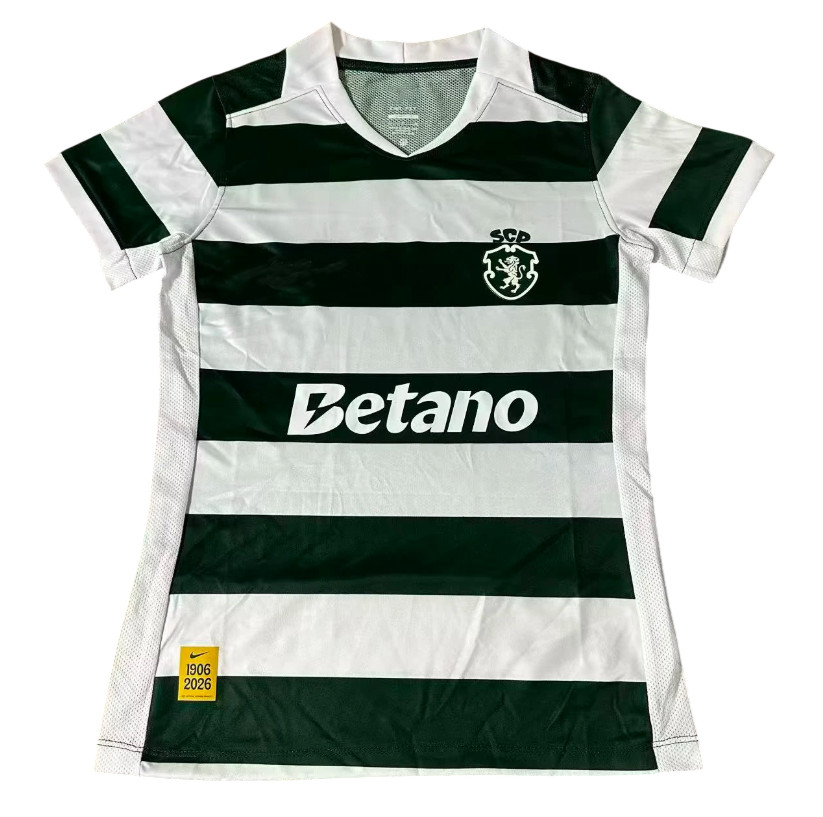 Lisbon 26/27 Green/White Horizontal Stripes Home Women Jersey