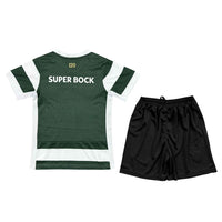 Lisbon 26/27 Green/White Stripes Home Kids Jersey Set